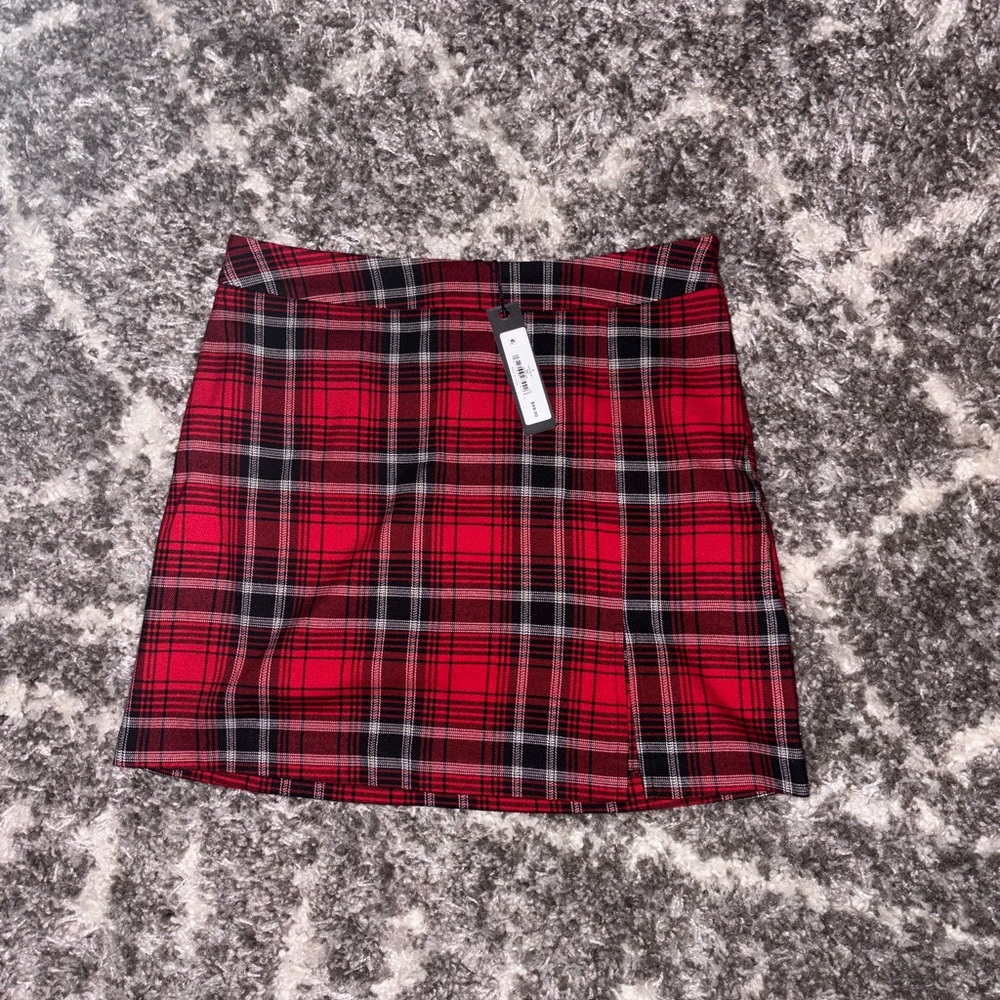Steve Madden Red Plaid Mini Skirt